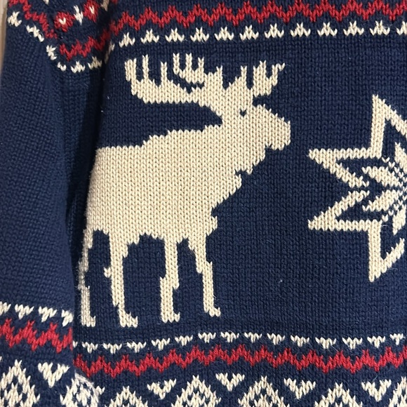 American Living Vintage 100% Cotton Winter Moose Sweater - Picture 8 of 8